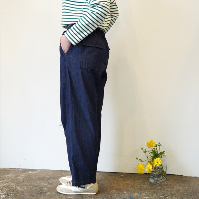 maison de soil(���]���h�\�C��)  LIGHT WEIGHT DENIM EASY CROPPED PANTS #IMDSH2641D(3)