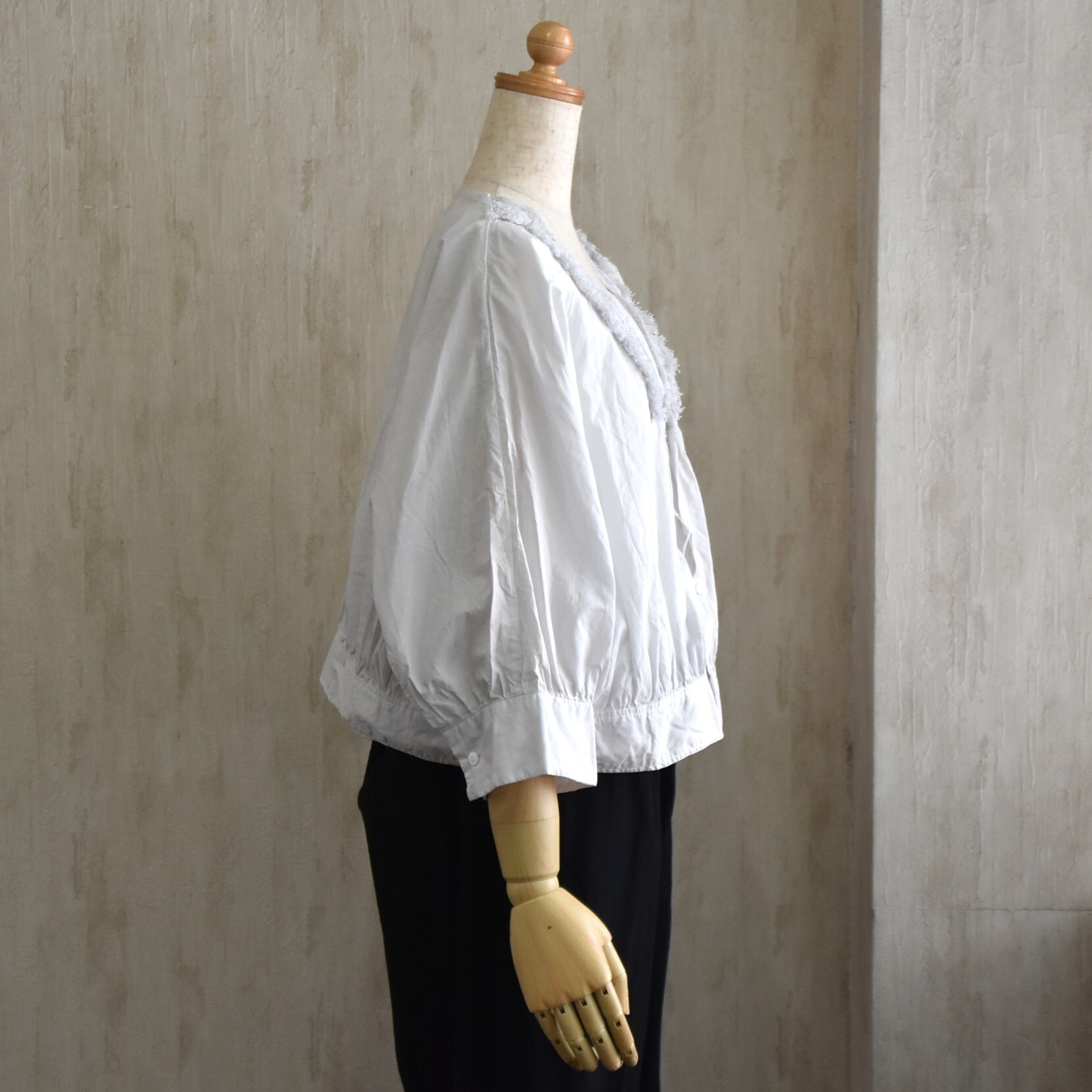 TOUJOURS(�g�D�W���[) / Natural Garment Dyed Fringe Lace Borelo Shirt #YM44VS04-AA(3)