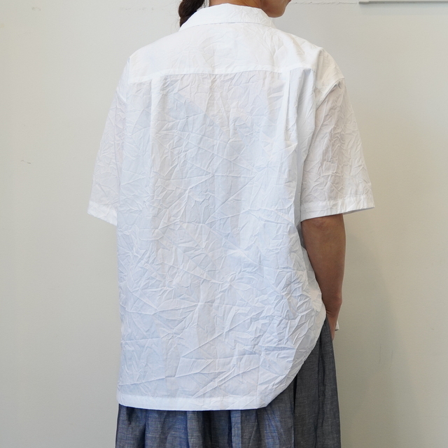 TOUJOURS(gDW[) Open Collar Short Sleeve Frill Shirt#TM40HS01(4)