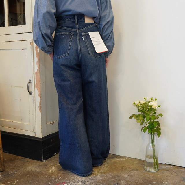 Graphpaper(Oty[p[)Selvage Denim Two Tuck Wide Pants-DARK FADE-#GL243-40189DB(4)