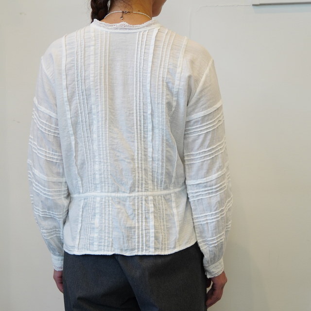 maison de soil(]h\C) / LACE PINTUCK 2WAY SHIRT #INMDS24701W(4)