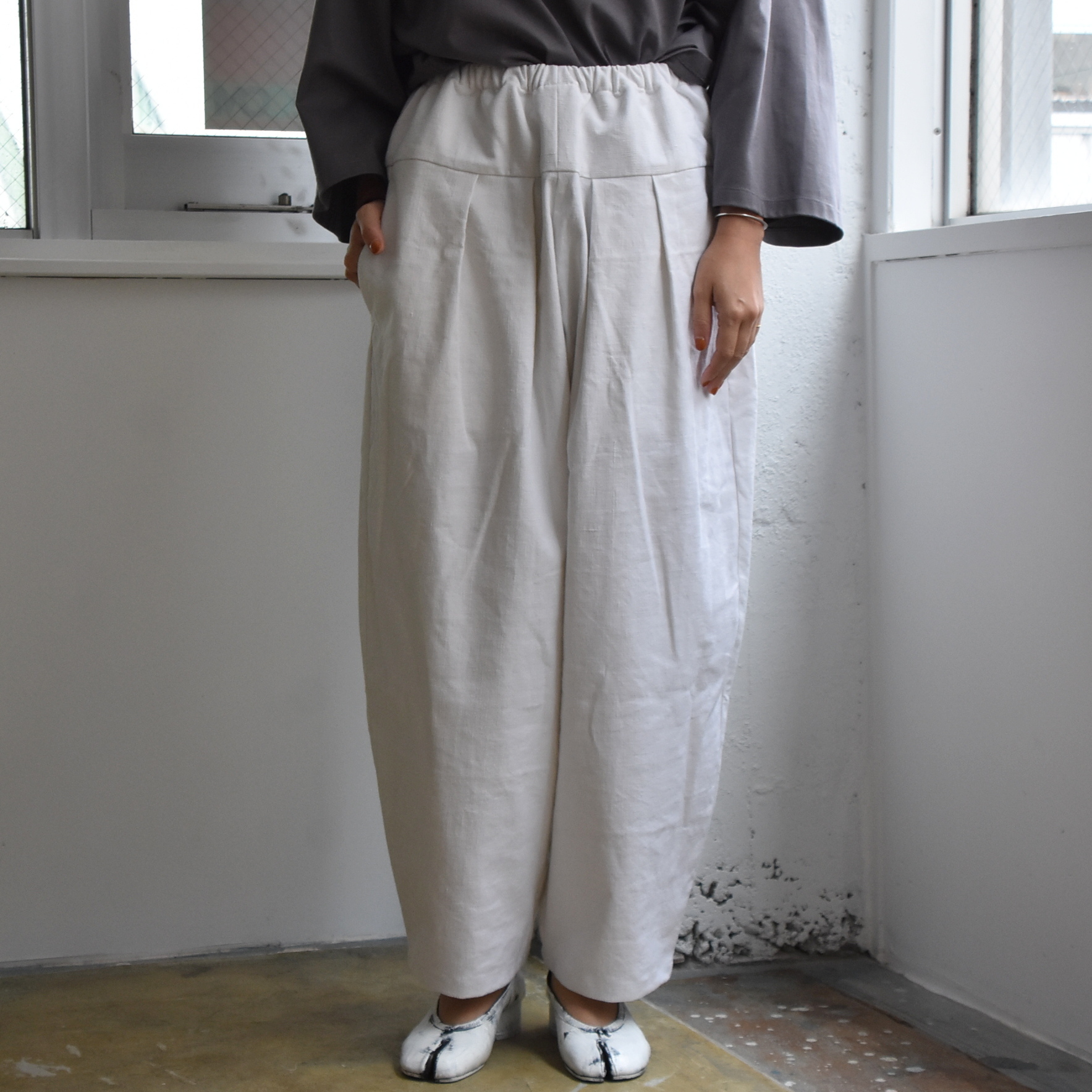 Whiteread (zCg[h) / LINEN TROUSERSy2FWJz #TROUSERS01-AA(4)