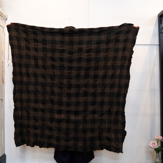 DANIELA GREGIS(_jG OWX) scialle shawl lavato(BLK CHECK)#SCI1WK43(4)