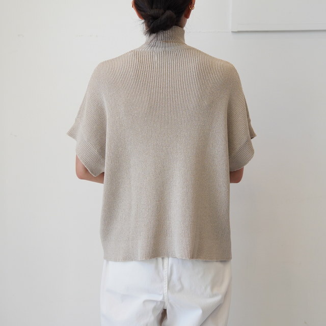 Graphpaper(Oty[p[)Linen Solotex S/S Mock Neck Knit#GL251-80060(4)