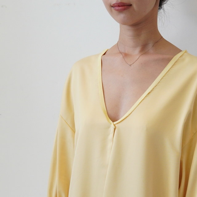 humoresque([XN) puff sleeve V neck dress #NA2101(4)