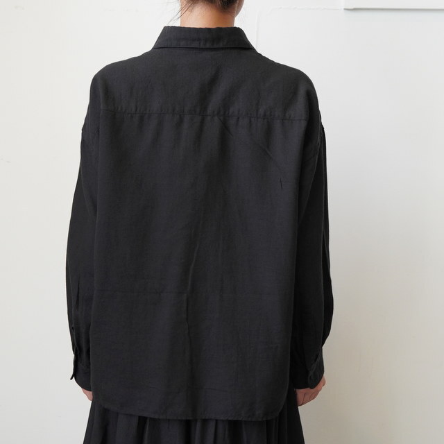 maison de soil(]h\C) ROUND COLLAR SHIRT WITH RANDOM PINTUCK#INMDS24703W(4)