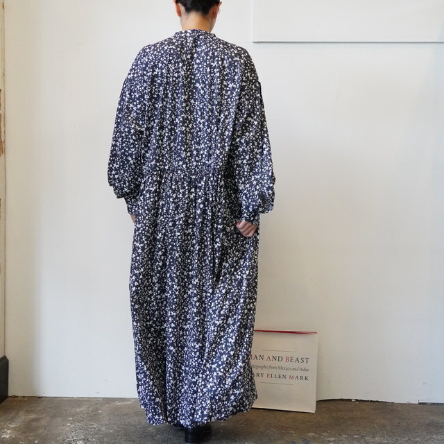 TOUJOURS(gDW[) / FLOWER PRINT COTTON STRETCH CLOTH Classic Gathered Dress #YM43FD03(4)