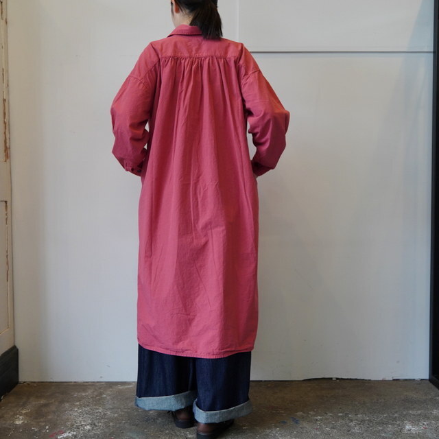 ARMEN(�A�[����) / 40s POPLIN OVER DYE WORK GATHERED SHIRT DRESS#INAM2555PD(4)