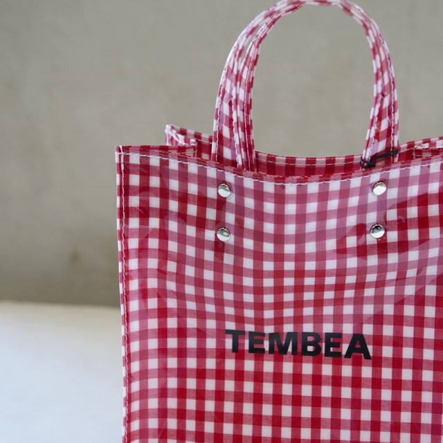 TEMBEA(exA) PAPER TOTE SMALL #TMB-2286H-GINGHAMRED(4)