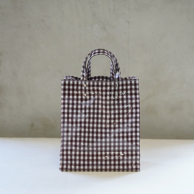 TEMBEA(exA) PAPER TOTE SMALL #TMB-2286H-GINGHAMBROWN(4)