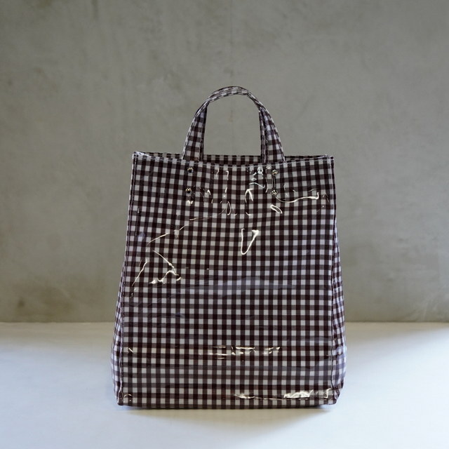 TEMBEA(exA) PAPER TOTE MEDIUM #TMB-2285H-GINGHAM BROWN(4)