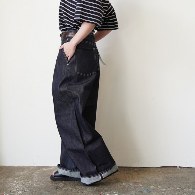 Graphpaper(�O���t�y�[�p�[)Selvage Denim Two Tuck Wide Pants-Indigo RIGID-#GL261-40062RB(4)