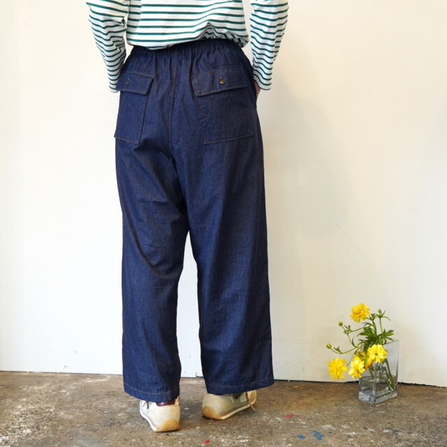 maison de soil(���]���h�\�C��)  LIGHT WEIGHT DENIM EASY CROPPED PANTS #IMDSH2641D(4)