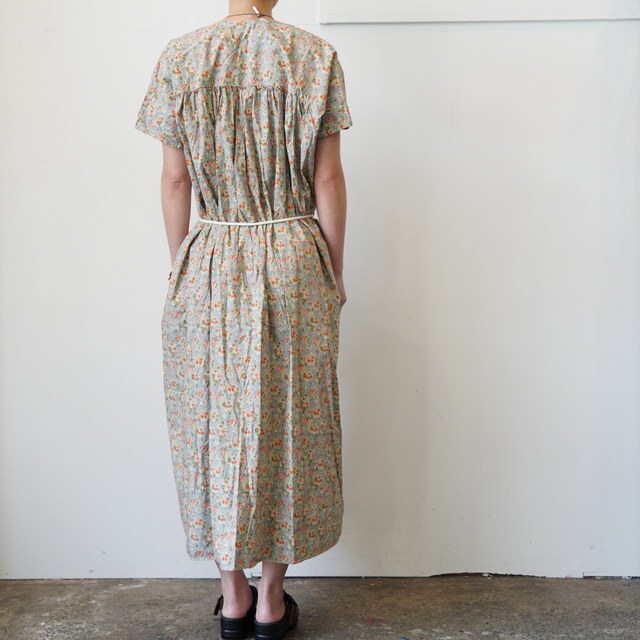 SONO(�\�m) DANTE DRESS Dusty Blue Floral #8043 26SS(4)