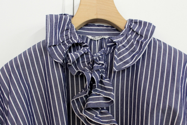 TOUJOURS(トゥジュー)【21AW】Ruffle Shirt (stripe)_ MM35BS01【K】(5)