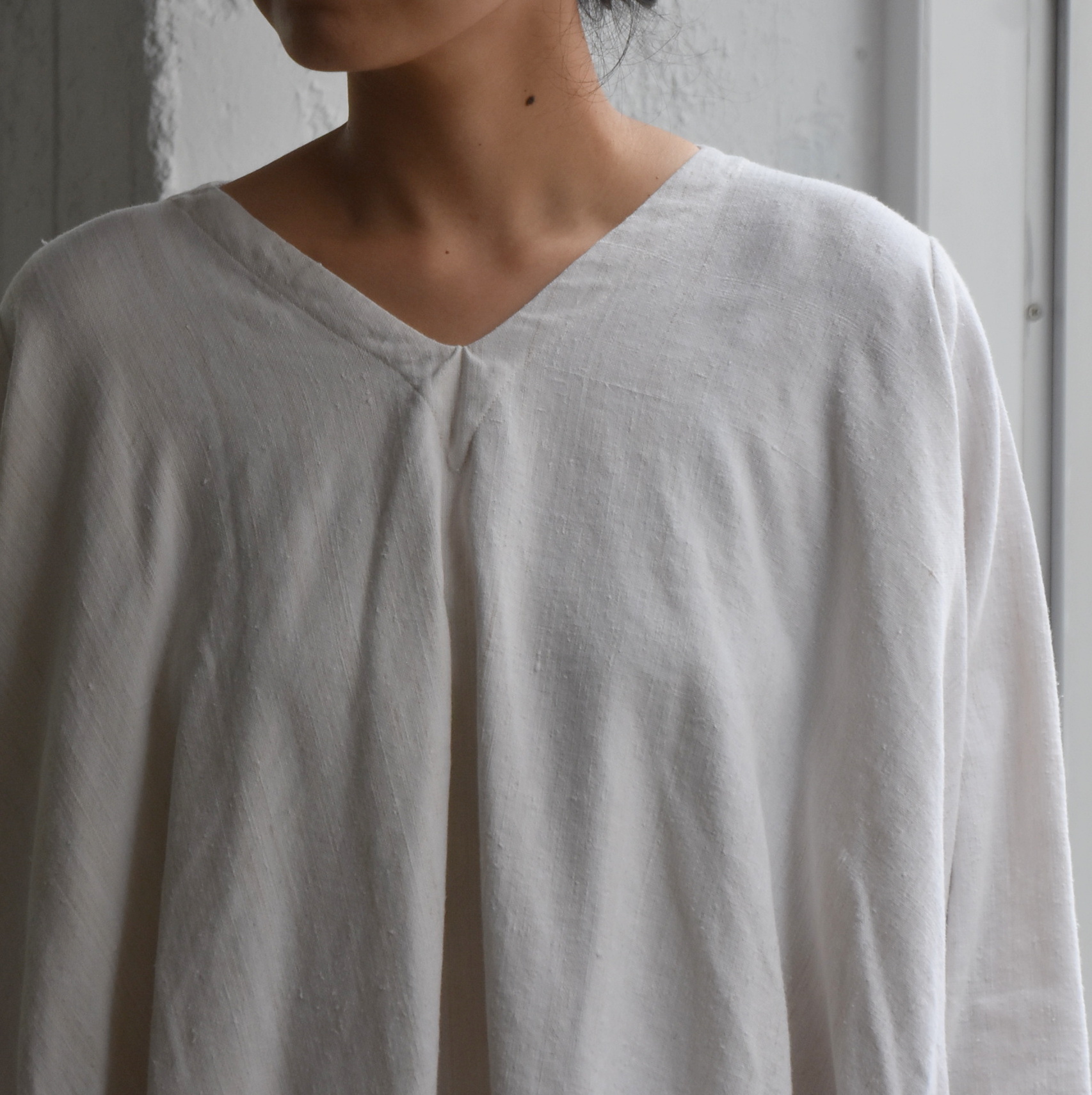 Whiteread (zCg[h) / WHITE LINEN DRESS No.1 #DRESS01-AA(5)