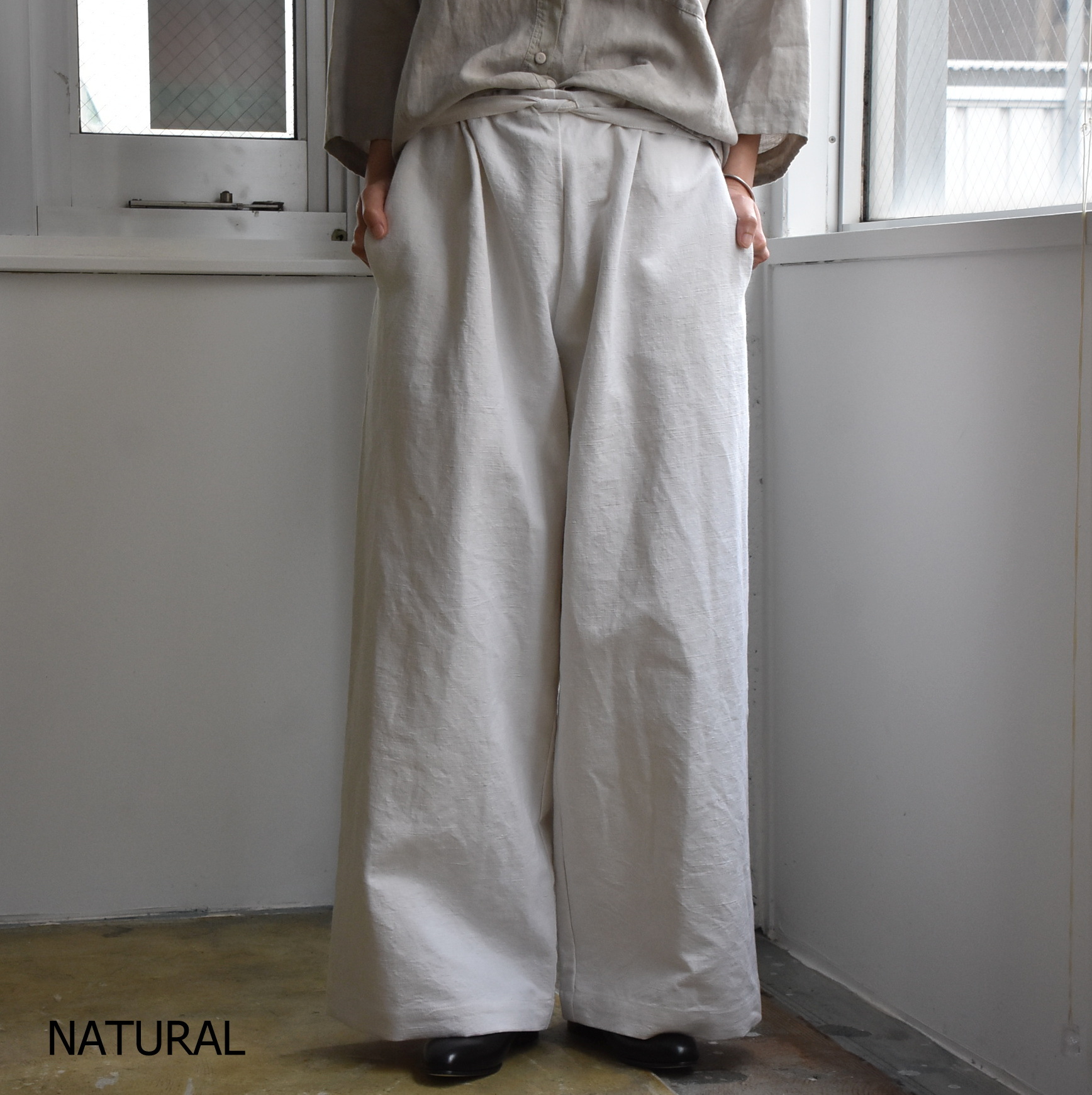 Whiteread (zCg[h) / LINEN TROUSERS 03 #TROUSERS03-AA(5)