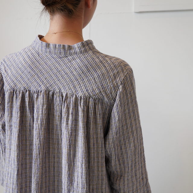 SARAH(T)  TOMOYO MINI CHECK LINEN OP #C71265(5)