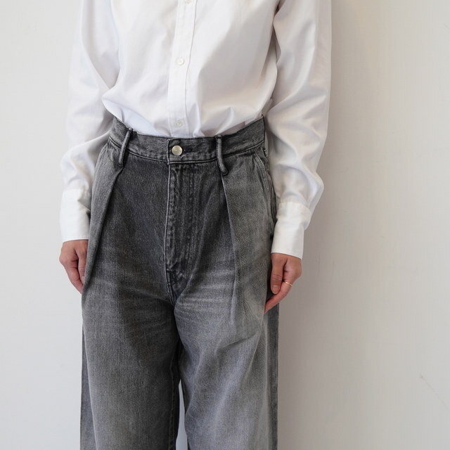 Graphpaper(Oty[p[)Selvage Denim Two Tuck Wide Pants-DARK FADE-#GL253-40062DB(5)