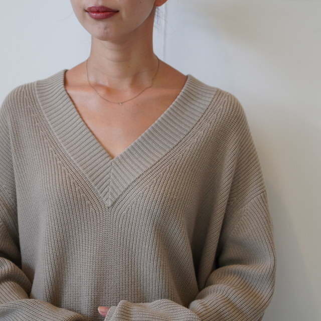 Graphpaper(Oty[p[) MERCERIZED FINE WOOL VNECK #GL253-80466(5)