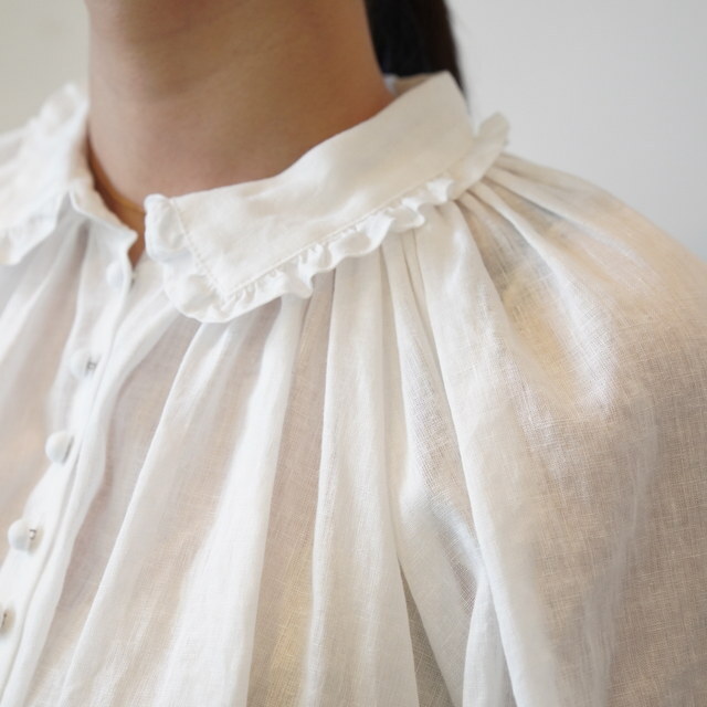 Bilitis dix-sept ans(reBXEfBZb^) LINEN GATHERED BLOUSE #2911-935(5)