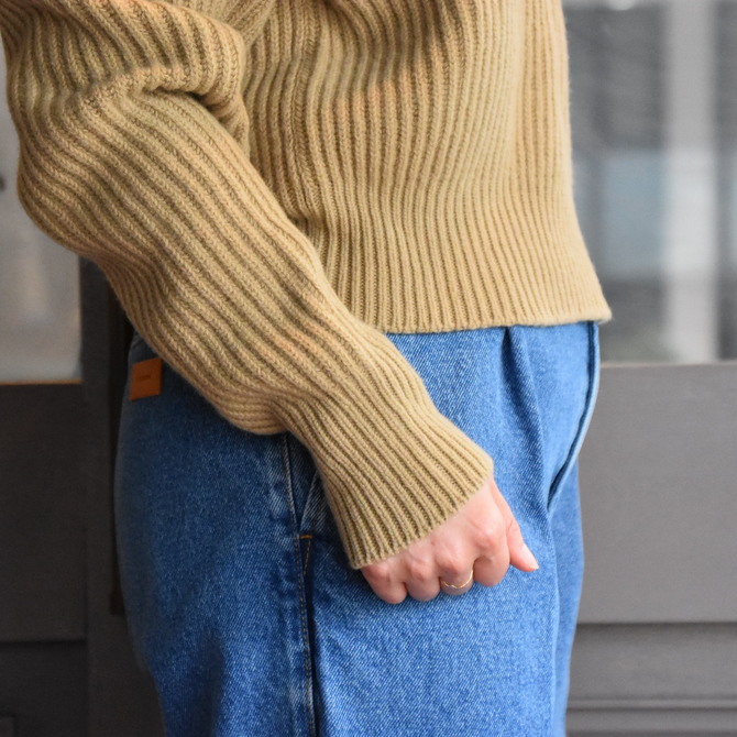 【40% off sale】CristaSeya(クリスタセヤ) Maxi ribbed raglan sweater 18NC-BIS-FL-CA(6)