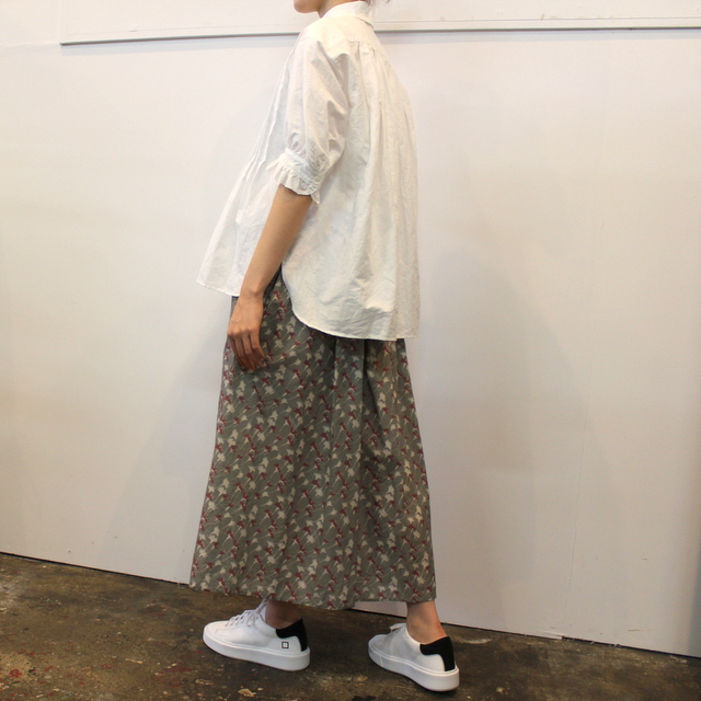 TOUJOURS(トゥジュー)  Random Pleated Maxi Skirt  -Silky Cotton Floral Print Cloth- #TM36OK04(6)