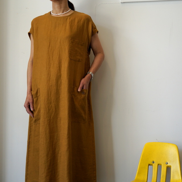 SARAH(サラ)  Linen Twill Crewneck Dress #C71071(6)
