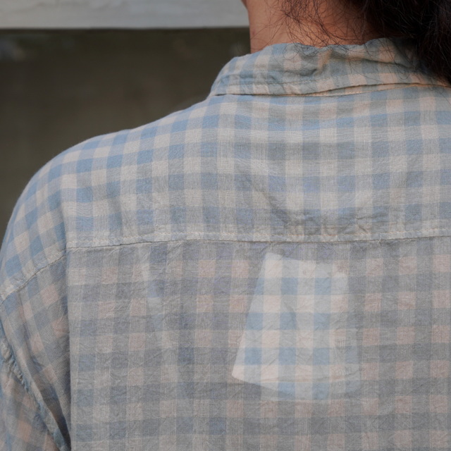 【30%OFF】ARMEN(アーメン) COTTON VOILE GINGHAM CHECK UTILITY PULLOVER SHIRT#INAM1701CD(6)
