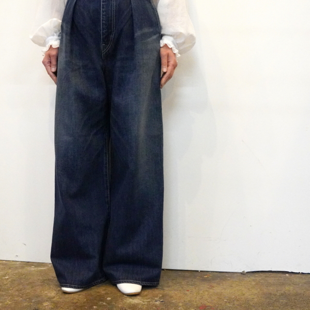Graphpaper(グラフペーパー)SALVAGE DENIM TWO TUCK WIDE PANTS #GL241-40189DB(6)