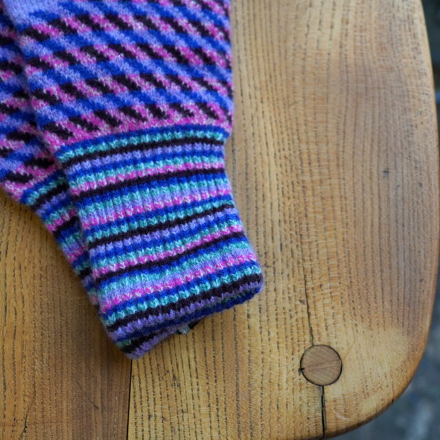 hikaru noguchi(qJ mO`) DIAGONAL MOSAIC STRIPE OPEN MITTENS #DIAGONAL(6)