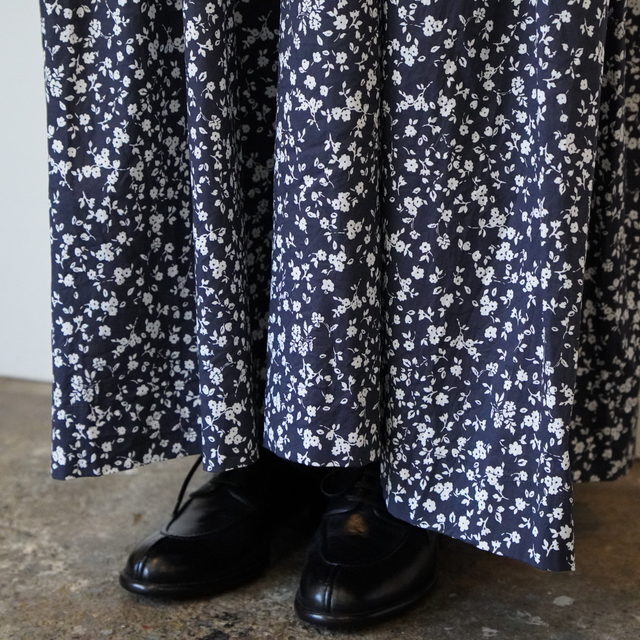 TOUJOURS(gDW[) / FLOWER PRINT COTTON STRETCH CLOTH Classic Gathered Dress #YM43FD03(6)