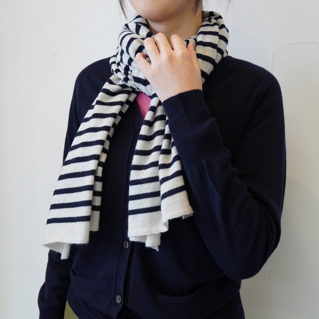 eleven 2nd (CuZJh) CASHMERE BORDER STOLE #E2W-1057(6)