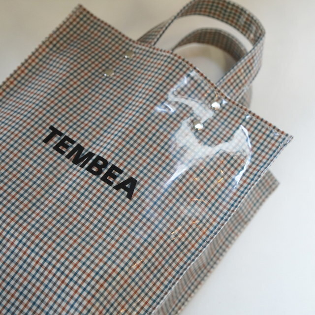 TEMBEA(exA) PAPER TOTE SMALL #TMB-2286H-CHECK BEIGE(6)