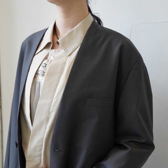 BOWTE(�o�E�g) EXTRA FINE WORSTED TOROPICAL COLLARLESS TAILORD JACKET #261-06-0005(6)