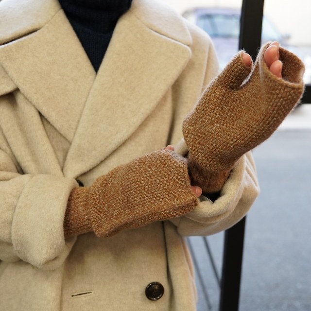 hikaru noguchi(qJ mO`) TUCK STITCH OPEN MITTENS #TUCK(7)