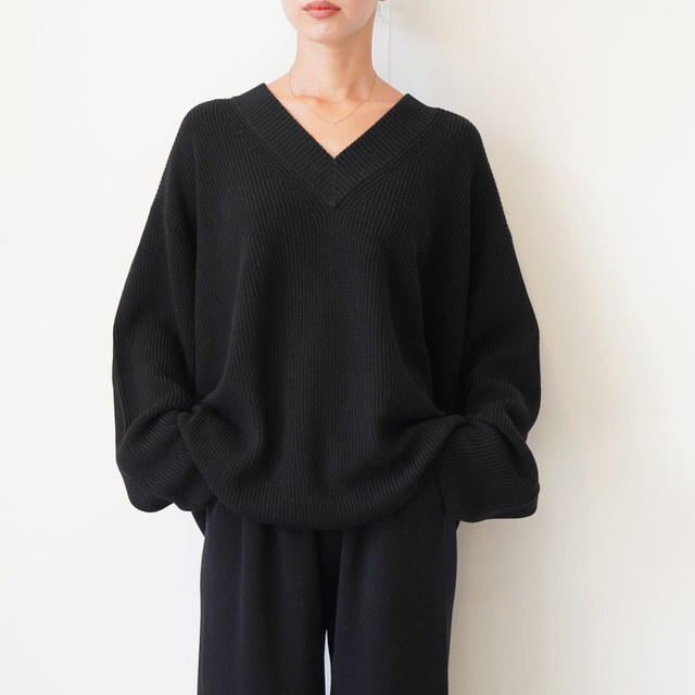 Graphpaper(Oty[p[) MERCERIZED FINE WOOL VNECK #GL253-80466(7)