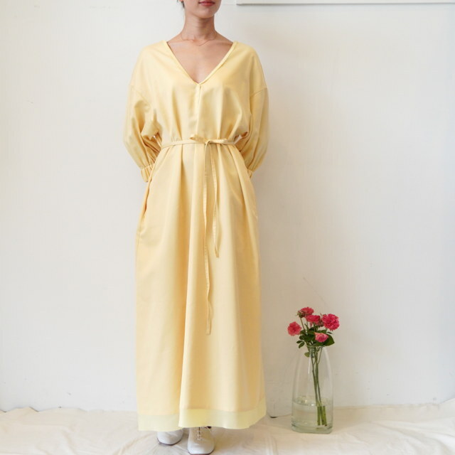 humoresque([XN) puff sleeve V neck dress #NA2101(7)