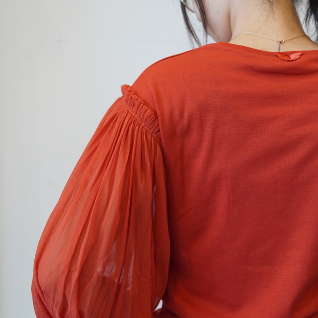 ANTIPAST(AeBpXg) / COTTON T W/MESH SLV #KNT267(7)