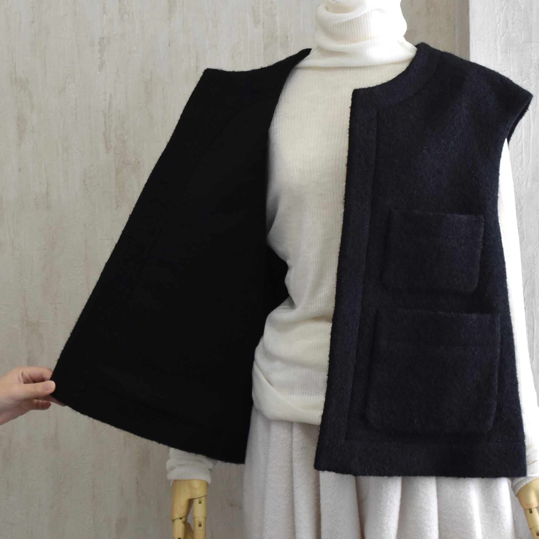 TENNE HANDCRAFTED MODERN(e nhNtebh_) / ANGOLA TWEED VEST #003-25FW-AA(7)