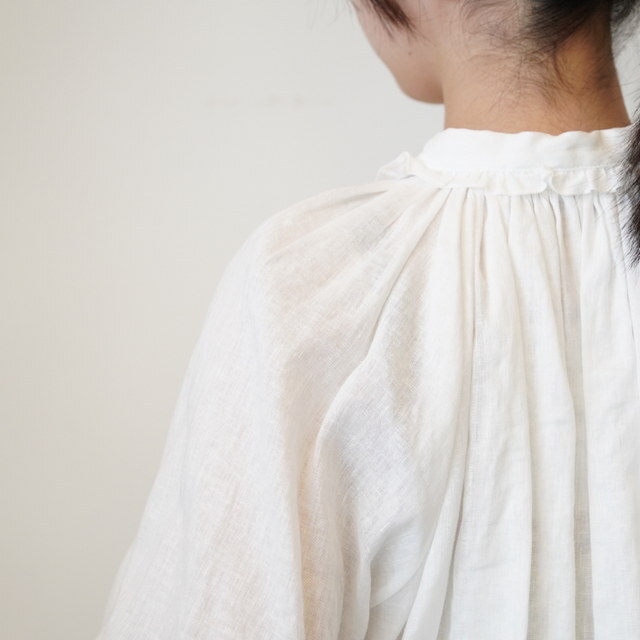 Bilitis dix-sept ans(reBXEfBZb^) LINEN GATHERED BLOUSE #2911-935(7)