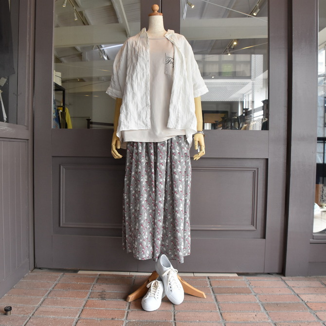 TOUJOURS(トゥジュー) / SILKY COTTON FLORAL PRINT CLOTH Randam Pleated Maxi Skirt #TM36OK04(8)