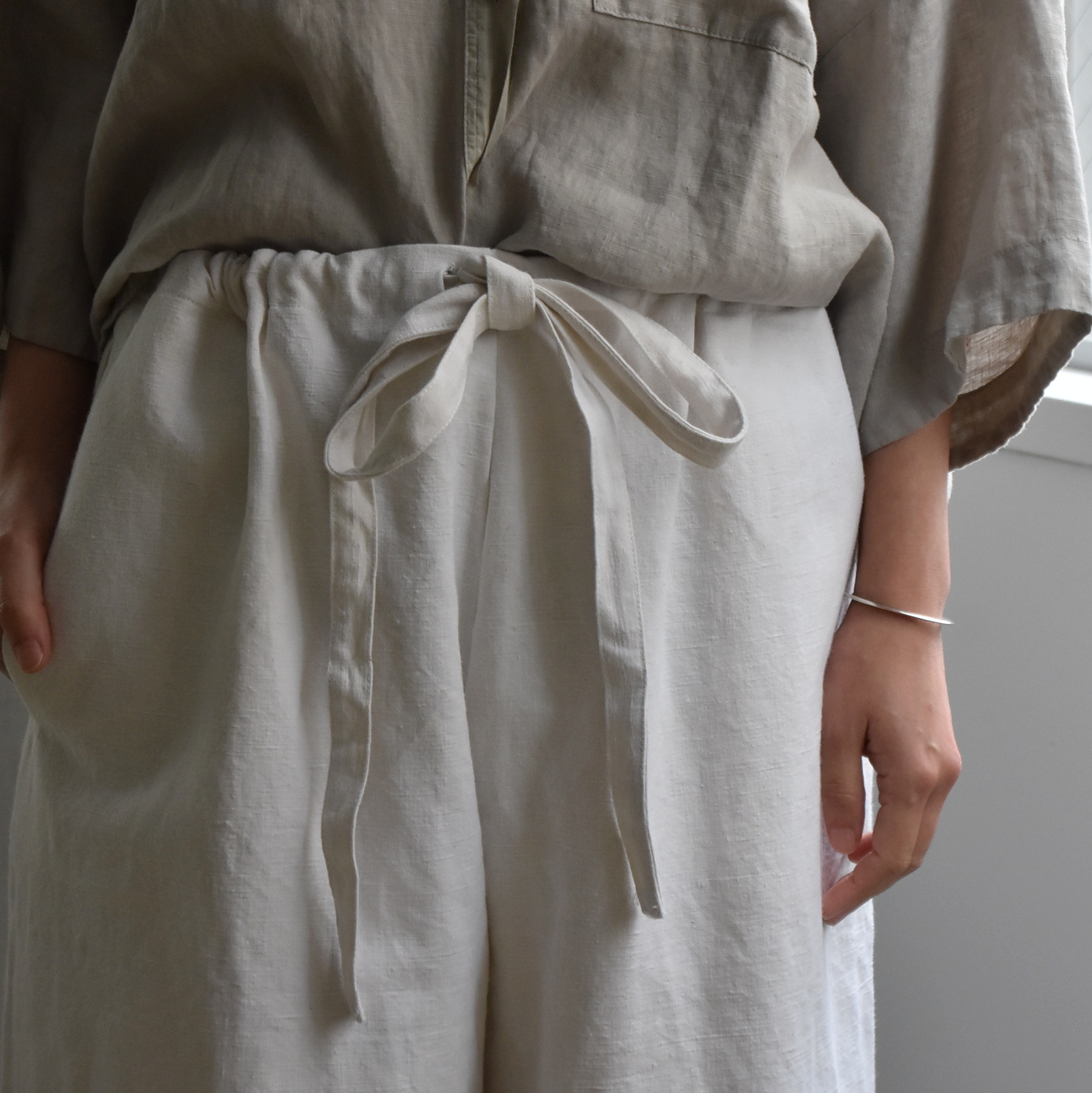 Whiteread (zCg[h) / LINEN TROUSERS 03 #TROUSERS03-AA(8)