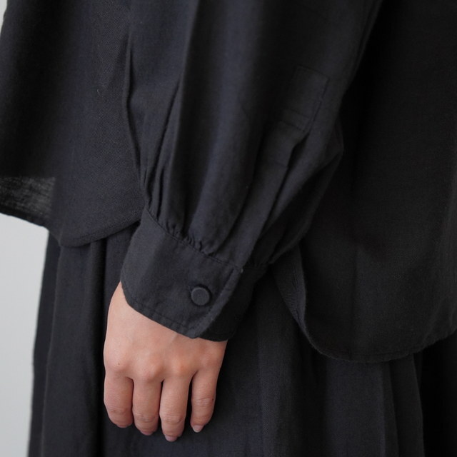 maison de soil(]h\C) ROUND COLLAR SHIRT WITH RANDOM PINTUCK#INMDS24703W(8)