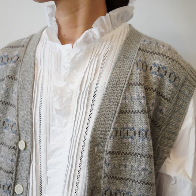 TOUJOURS(gDW[) / FAIR ISLE CARDIGAN VEST #VM43XK05(8)
