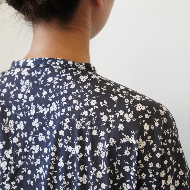 TOUJOURS(gDW[) / FLOWER PRINT COTTON STRETCH CLOTH Classic Gathered Dress #YM43FD03(8)