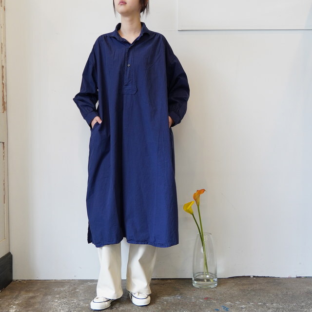 ARMEN(�A�[����) / 40s POPLIN OVER DYE WORK GATHERED SHIRT DRESS#INAM2555PD(8)