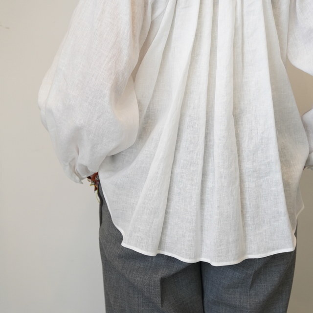 Bilitis dix-sept ans(reBXEfBZb^) LINEN GATHERED BLOUSE #2911-935(8)