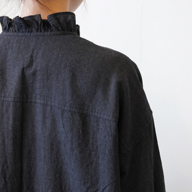 maison de soil(]h\C) / FRILL COLLAR LONG SHIRT #INMDS25753(8)