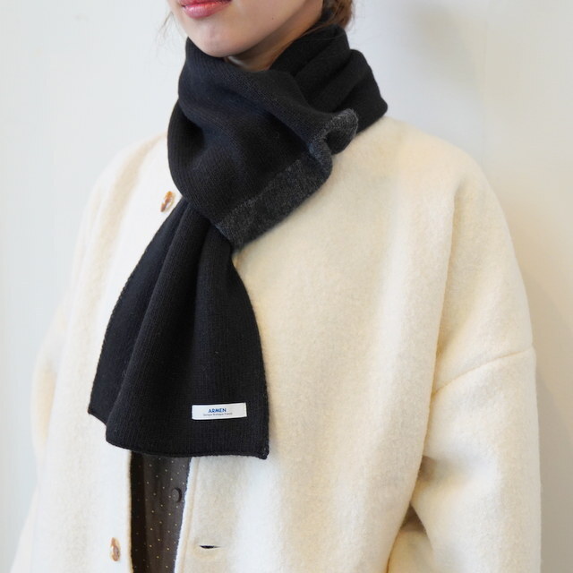 ARMEN(A[) WOOL/CASHIMERE 2TONELOOPSCARF #BAAM1961CB(8)